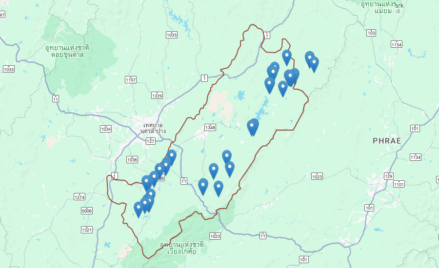 สิ่งกีดขวางทางน้ำ ลุ่มน้ำจาง จังหวัดลำปาง